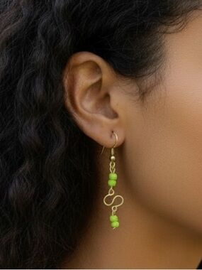 Bright Green Infinity Earrings
